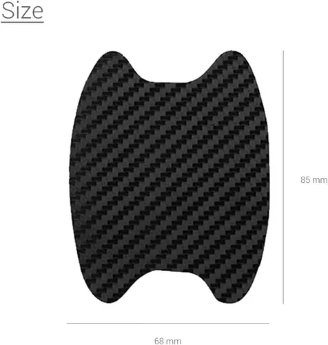 Miniatura 3 de KIMISS - 4 calcomanías antiarañazos para manija de automóvil, de fibra de carbono, universales, protectores de manijas de puerta, calcomanías