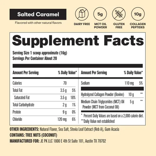 Miniatura 10 de Perfect Keto - Proteína de colágeno en polvo con aceite MCT - Multi Suplemento, GF, alimentado con hierbas naturales, ideal para Dietas cetogénicas