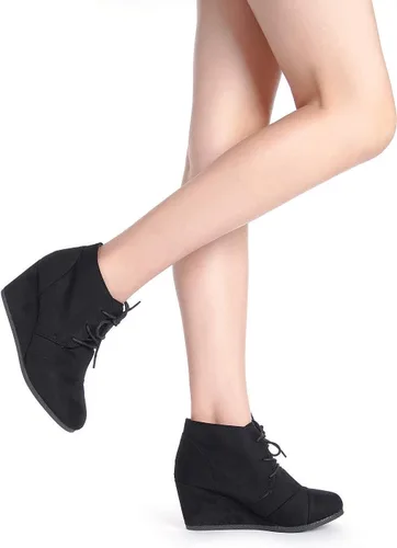 Miniatura 7 de DREAM PAIRS - Botines de tacón bajo con cordones para mujer de uso casual
