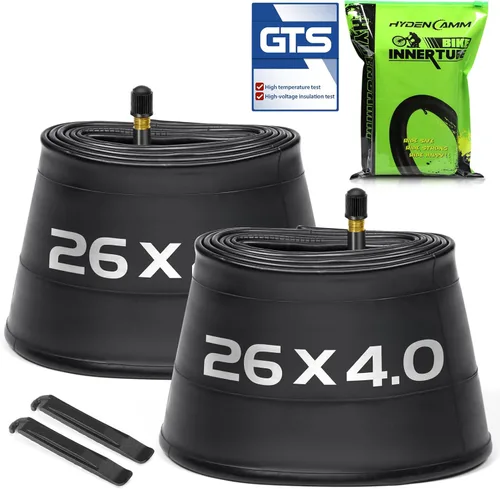 Miniatura 11 de 1/2/4 Pack 20x4 26x4.0 Fat Bike Tube with AV 32mm Schrader Valve, Premium Butyl Rubber Fat Tire Bike Tubes with Tire Levers, 20, 26x3.5-4.5 Bike
