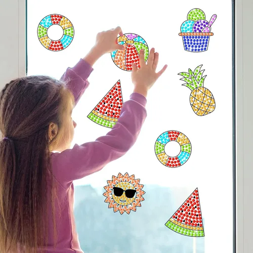 Miniatura 5 de Qyeahkj 6 piezas de kits de arte y manualidades de verano Suncatcher Arte fácil para niños adolescentes de 4 a 12 años DIY divertido Kits de pintura