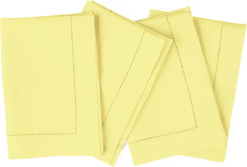 Miniatura 39 de Solino Home - Juego de 4 manteles individuales de lino amarillo, 14 x 19 pulgadas, manteles individuales de algodón y lino con punto de dobladillo