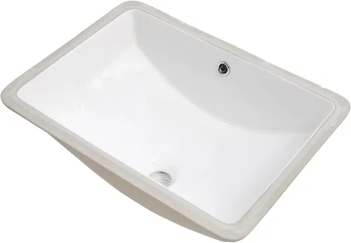 Miniatura 10 de Lordear Fregadero de baño blanco con un agujero de 24 x 20 pulgadas, un agujero, porcelana, cerámica, lavabo para lavabo de baño de 24 pulgadas
