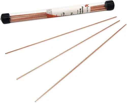 Miniatura 5 de 20 piezas de varillas de soldadura de cobre BCuP-2 (5/64") 2mm de fósforo, varillas redondas de soldadura de latón autoflujo con TIG y arco