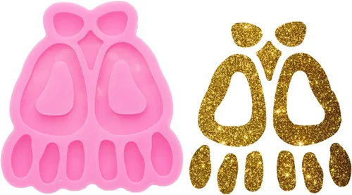 Miniatura 7 de Angel Wings Pendientes brillantes en forma de herradura molde de silicona de resina, para aretes de tamaño pequeño, aretes de oreja de ágata