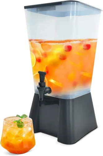 Miniatura 9 de Hakka - Dispensador de bebidas de 3 galones, dispensador de agua de bebidas de jugo comercial para fiestas, tanque de 11 litros con espita