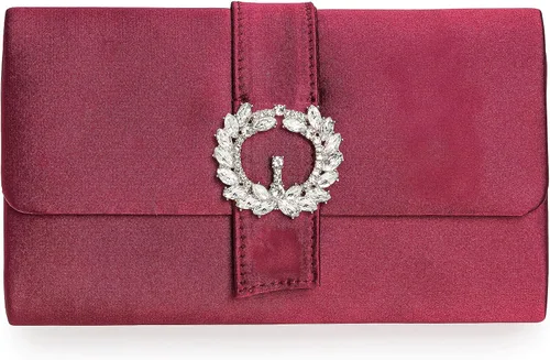 Miniatura 9 de CHARMING TAILOR Bolso de noche Diamantes adornado de satén para mujer, bolso de fiesta elegante con broche de cuentas Satin, for Woman, Classy