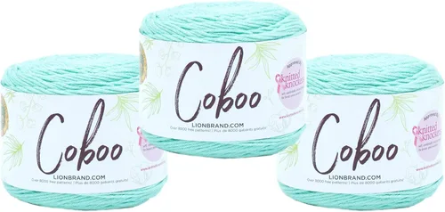 Miniatura 42 de Lion Brand Yarn Coboo, hilo suave para tejer, hacer ganchillo y manualidades, Vanilla Blossom, paquete de 3 Flor de vainilla