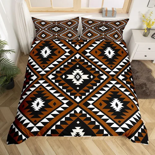 Miniatura 15 de Erosebridal Southwestern - Juego de funda de edredón tamaño individual, diseño geométrico étnico, estilo bohemio, azteca, para niños, adolescentes
