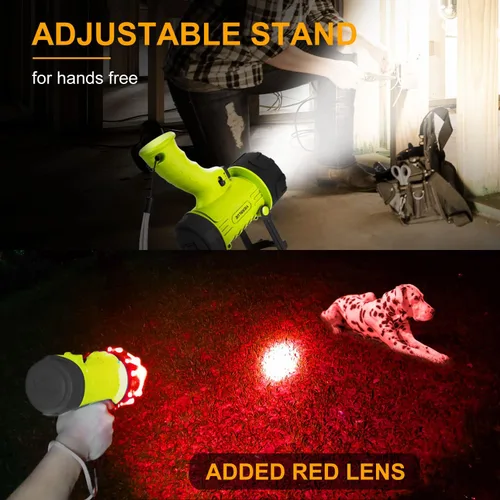 Miniatura 5 de YIERBLUE Linterna recargable de foco con LED de 100,000 lúmenes de alto brillo, luz de punto impermeable IP67 de larga duración, reflector de mano