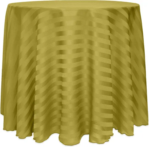 Miniatura 8 de ULTIMATE TEXTILE Mantel redondo de rayas satinadas de 84 pulgadas color marfil crema
