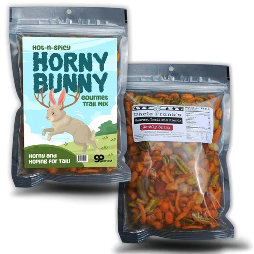Miniatura 5 de Horny Bunny - Mezcla de aperitivos picantes, mezcla gourmet de frutos secos con varios aperitivos crujientes, divertido relleno de cesta de Pascua