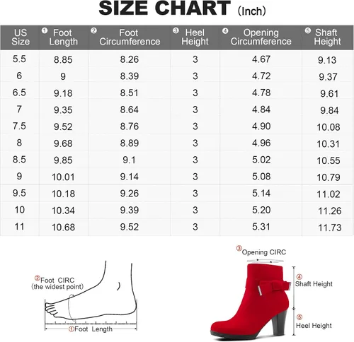 Miniatura 7 de mysoft Botines para mujer con tacón, tacón grueso apilado y cremallera botines para mujer