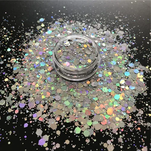 Miniatura 38 de Paquete de 0.35 onzas por paquete, astilla de 0.47 pulgadas con purpurina de huesos grandes, para festivales, rave, maquillaje, rostro, cuerpo