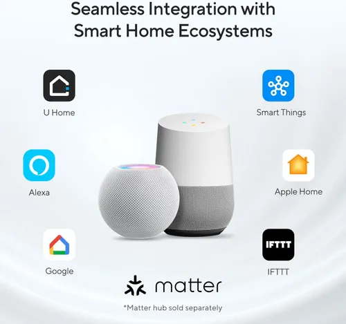 Miniatura 2 de ULTRALOQ Cerradura Inteligente Bolt Fingerprint Matter Actualización 2025, cerradura de puerta de entrada sin llave de huellas dactilares, funciona