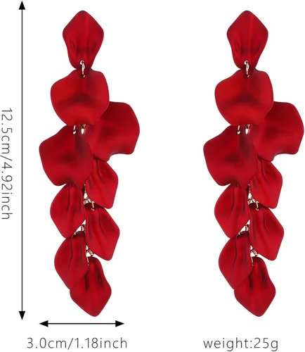 Miniatura 2 de Bohemian Acrylic Rose Flower Petal Floral Tassel Drop Dangle Earrings Large Resin Hanging for Women Girls Party Boho Holiday Summer Wedding Jewelry