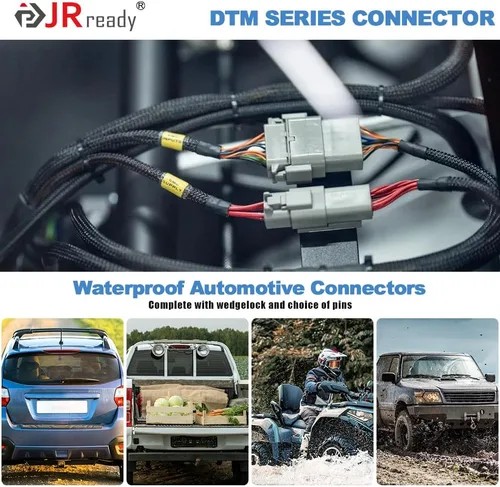 Miniatura 3 de JRready ST6331 Kit de conectores Deutsch, conectores DTM impermeables de 2, 3, 4, 6, 8, 12 pines, tamaño 20 contactos estampados (16-22 AWG)