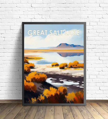 Miniatura 53 de Yellowstone Lake - Póster impreso artístico, ilustración, arte de pared, decoración de paisaje retro, paisaje, obra de arte para decoración de Lago