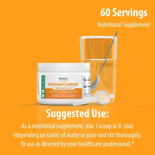 Miniatura 8 de Jigsaw Health Cóctel suprarrenal con vitamina C de alimentos integrales, 60 porciones