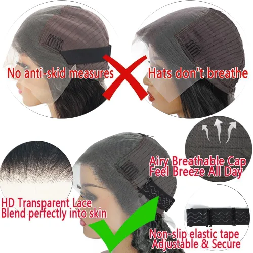 Miniatura 3 de Pelucas de cabello humano ondulado de 26 pulgadas con encaje frontal de 13 x 6 pulgadas, densidad del 200 %, peluca frontal de encaje HD de 13 x 6