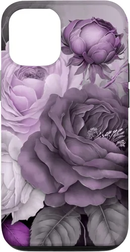 Miniatura 28 de Purple Watercolor Rose Flower Bouquet on Gray Case for iPhone 17