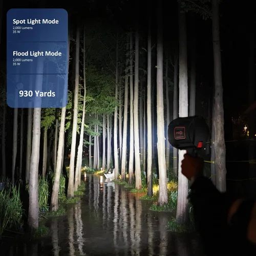 Miniatura 3 de GOODSMANN Proyector de mano de hasta 2000 lúmenes HID Spot Light con cargador de coche de 12 V CC activado, linterna de campamento para vela