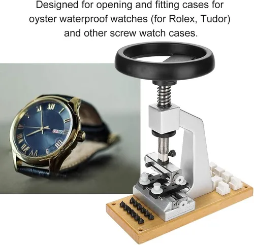 Miniatura 4 de Focket Abridor de caja de reloj, herramienta de reparación de reloj con rosca 5700, herramienta de reparación de reloj de pulsera con 6 troqueles