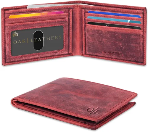 Miniatura 57 de Cartera delgada de cuero para hombre, bloqueo RFID, bolsillo frontal minimalista, delgada y elegante con ventana de identificación, regalo