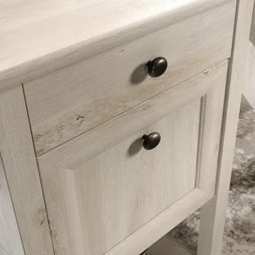 Miniatura 11 de Sauder Edge Water - Escritorio esquinero en forma de L con cajones de almacenamiento y estante abierto, en color castaño a la tiza