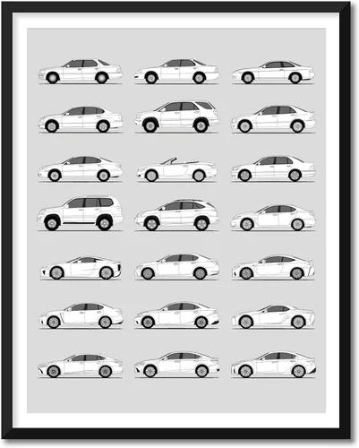 Miniatura 55 de Idea Network Póster hecho a mano compatible con Chevy impreso, arte de pared, decoración hecha a mano de lo mejor de las generaciones de Chevy