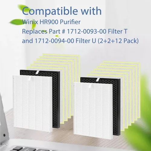 Miniatura 3 de Ontheone Kit de repuesto de filtro HR900 compatible con purificador Winix HR900, reemplaza el número de pieza 1712-0093-00 filtro T y 1712-0094-00
