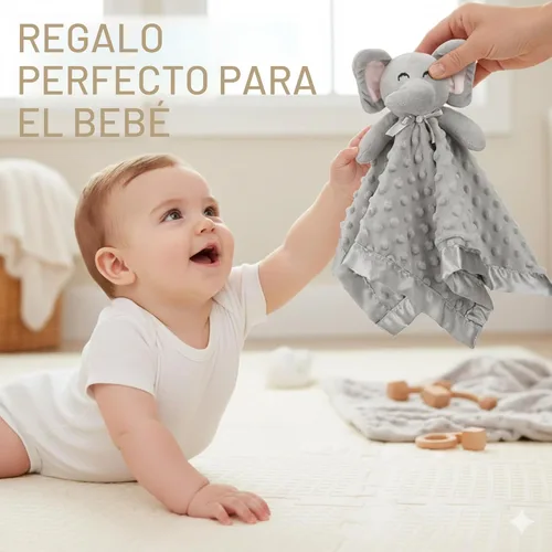 Miniatura 7 de Pro Goleem Manta de Seguridad de Elefante, Manta de Apego Suave Unisex Regalos para Bebés para Niños y Niñas Juguete de Abrazo Animal de Peluche