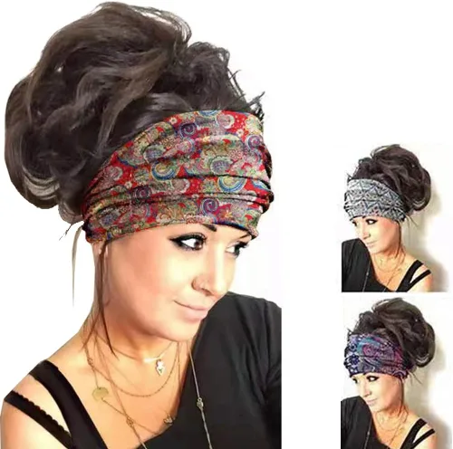 Miniatura 62 de K-Elewon Paquete de 3 diademas elásticas anchas para mujer, bandas para el cabello para yoga, deportes
