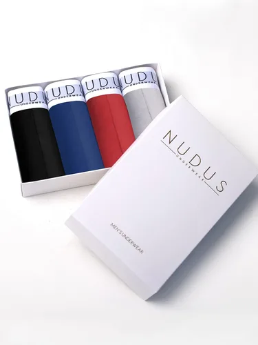 Miniatura 4 de NUDUS Ropa interior de bambú y rayón para hombre, elegante, suave, con bragueta - Juego de 4 en caja de regalo
