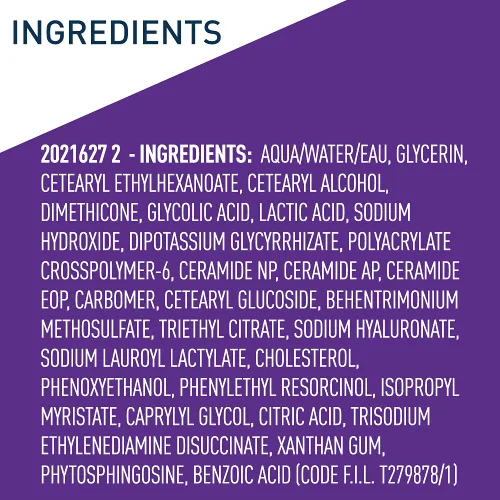Miniatura 7 de CeraVe Tratamiento Nocturno Exfoliante Renovador de la Piel, Suero Antienvejecimiento con Mezcla 5% de Ácido Glicólico y Ácido Láctico, Corrector