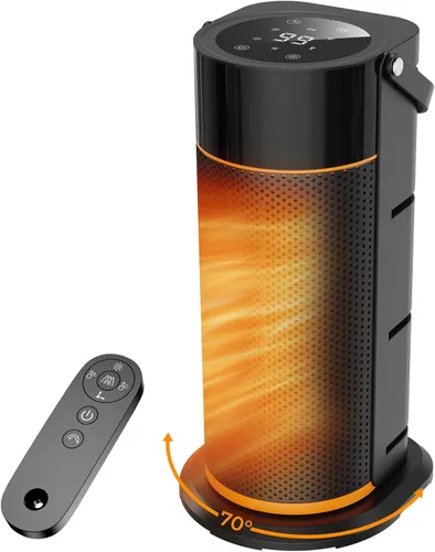 Calentador de espacio: calentadores de espacio portátiles de 1500 W para uso en interiores, calentador eléctrico de cerámica PTC con control remoto,
