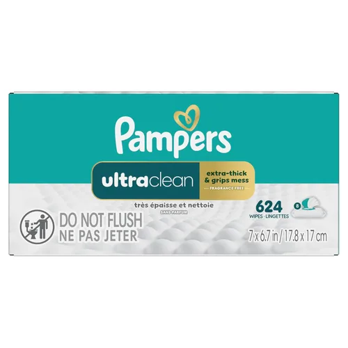Miniatura 13 de Pampers Toallitas Ultraclean para bebés (anteriormente "libres y suaves"), 99% de agua, hipoalergénicas, sin perfume, 100% a base de plantas, sin