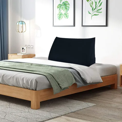Miniatura 12 de Johnear Almohada triangular para cabecero, almohada de cuña de algodón y lino, almohada grande para respaldo de lectura para sofá y cama, soporte