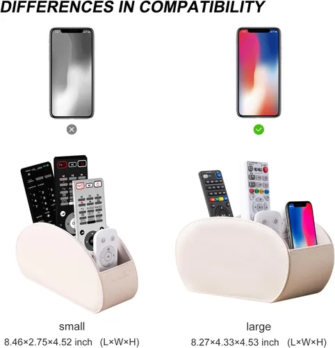 Miniatura 3 de BONNY DODO Caja organizadora de oficina multifuncional de piel sintética, soporte para control remoto, para almacenamiento de escritorio, mesa con 5