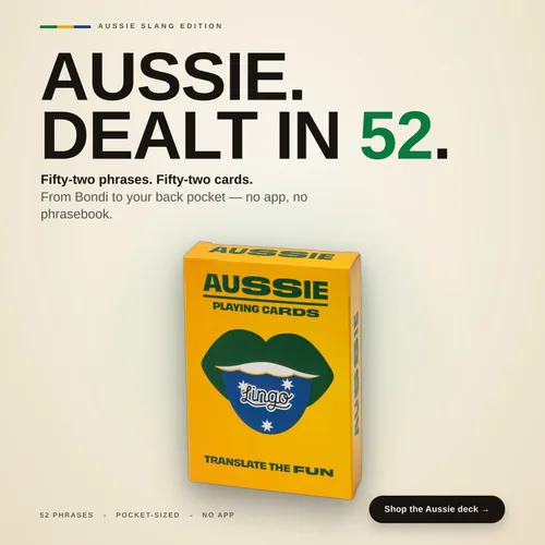 Miniatura 2 de Lingo Juego de cartas australianas 52 expresiones y frases australianas divertidas Divertido juego de cartas regalo para expatriados