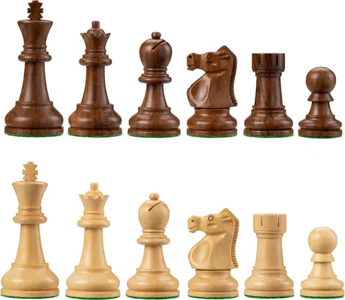 Bobby Fischer Ultimate Acacia & Boxwood Staunton Juego de ajedrez con 3.75 pulgadas King - Piezas de ajedrez de madera ponderadas solamente, juego