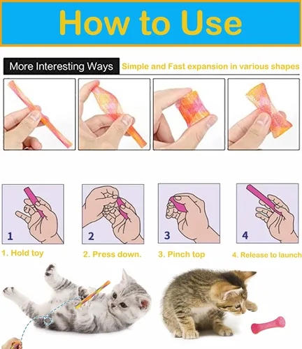 Miniatura 3 de Fashion's Talk 49 piezas de juguete de resorte para gato para gatito, bolsa de hierba gatera, tubos de malla, juguete de gato de resorte a granel
