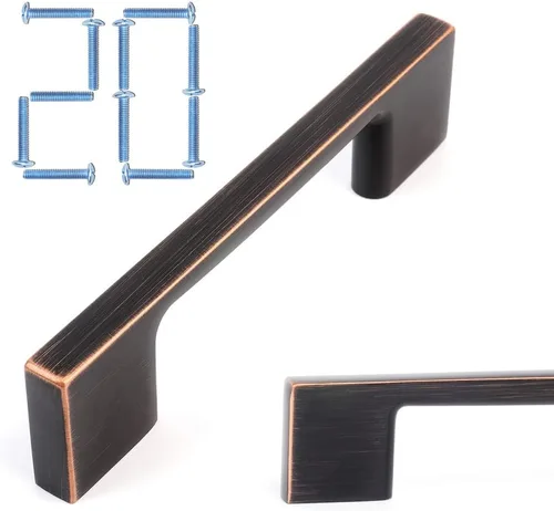 Miniatura 30 de KOOFIZO Paquete de 10 pomos negros para gabinete, pomos negros mate para cajones, K03, tiradores cuadrados de un solo agujero para gabinetes