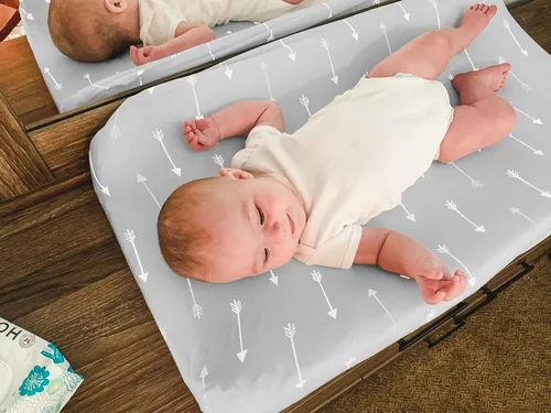Miniatura 2 de Funda para cambiador – Paquete de 4 fundas para cambiador de bebé de primera calidad – Funda para cambiador de niño o niña – Jersey puro lavable a
