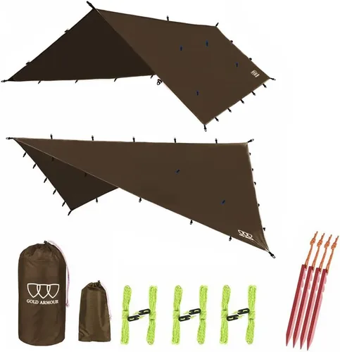 Miniatura 21 de Gold Armour - Toldo para lluvia para hamaca de lona, calidad premium, 14.7 pies, 12 pies, 10 pies, 8 pies, cubierta de toldo para lluvia, toldo