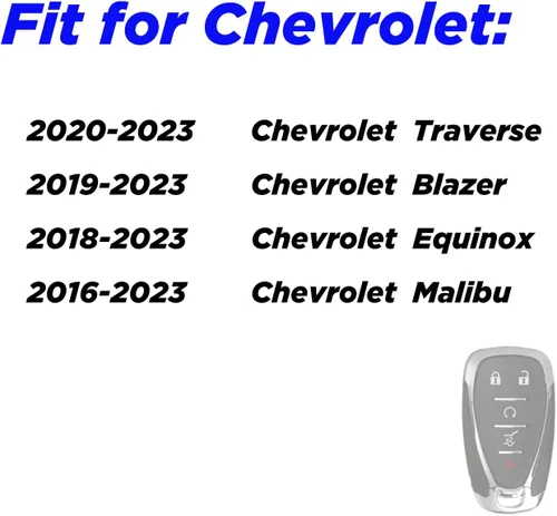 Miniatura 4 de Funda para llavero de Chevy Equinox: estuche para llave de 5 botones compatible con Chevy Traverse Blazer Equinox Malibu Traiblazer Cruze Sonic 2016