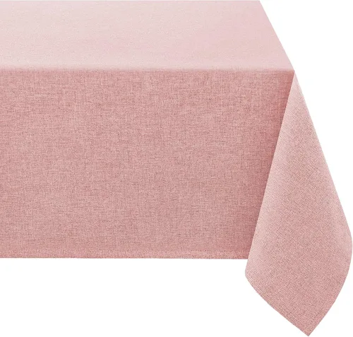 Miniatura 10 de H.VERSAILTEX Mantel texturizado de lino 60 x 102 impermeable decorativo, mantel de aspecto de lino a prueba de derrames, cubierta para mesa