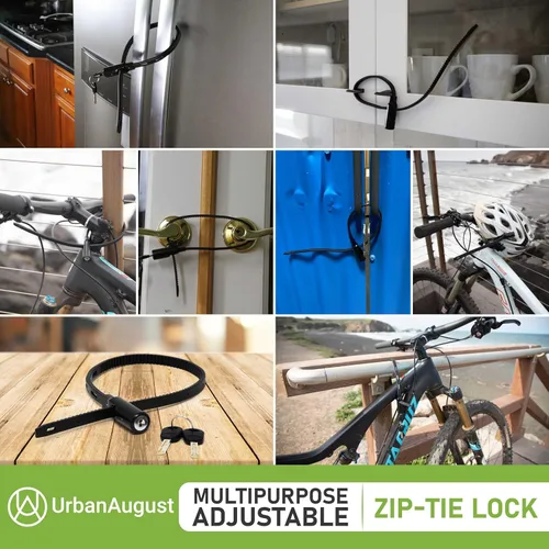 Miniatura 6 de Urban August Cerradura de Brida Ajustable para Gabinete, Refrigerador, Bicicleta, Cochecito, Casco, Patineta, Equipaje - Cerradura Multiusos