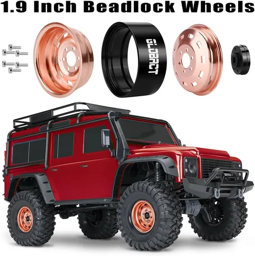 Miniatura 3 de GLOBACT 1.9 Beadlock Wheels - Cubo de rueda RC para 1/10 TRX4 TRX6 Axial SCX10 I II III Pro Redcat RC Crawler accesorios de actualización