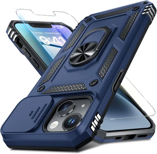 Miniatura 163 de Janmitta - Funda para iPhone 14 Pro con cubierta deslizante para lente de cámara incorporada + protector de pantalla, funda de cuerpo completo